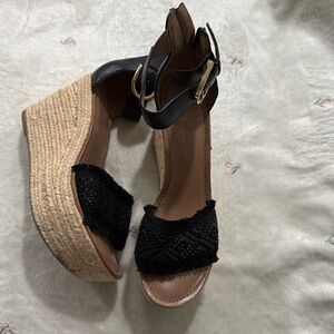 Black Wedge Heels